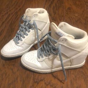 COPY - White Nike Hightop Wedges